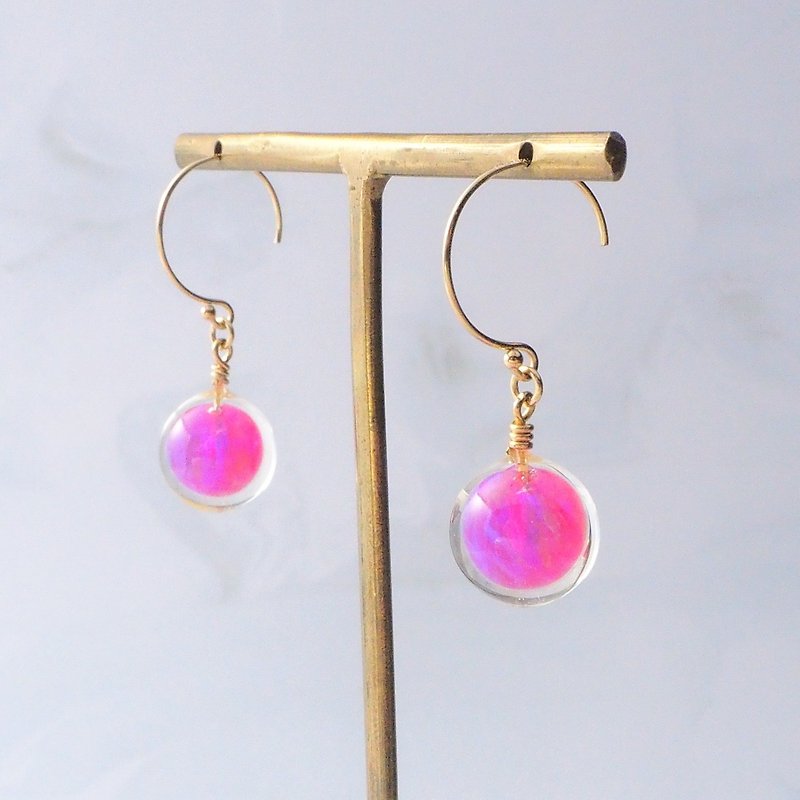 Drop Kyoto Opal Purple - Earrings & Clip-ons - Other Materials Pink