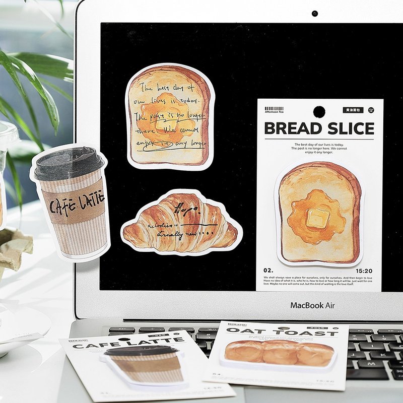 InfeelMe warm bread coffee good weather series diy handbook decoration sticky notes 30 pieces - กระดาษโน้ต - กระดาษ 