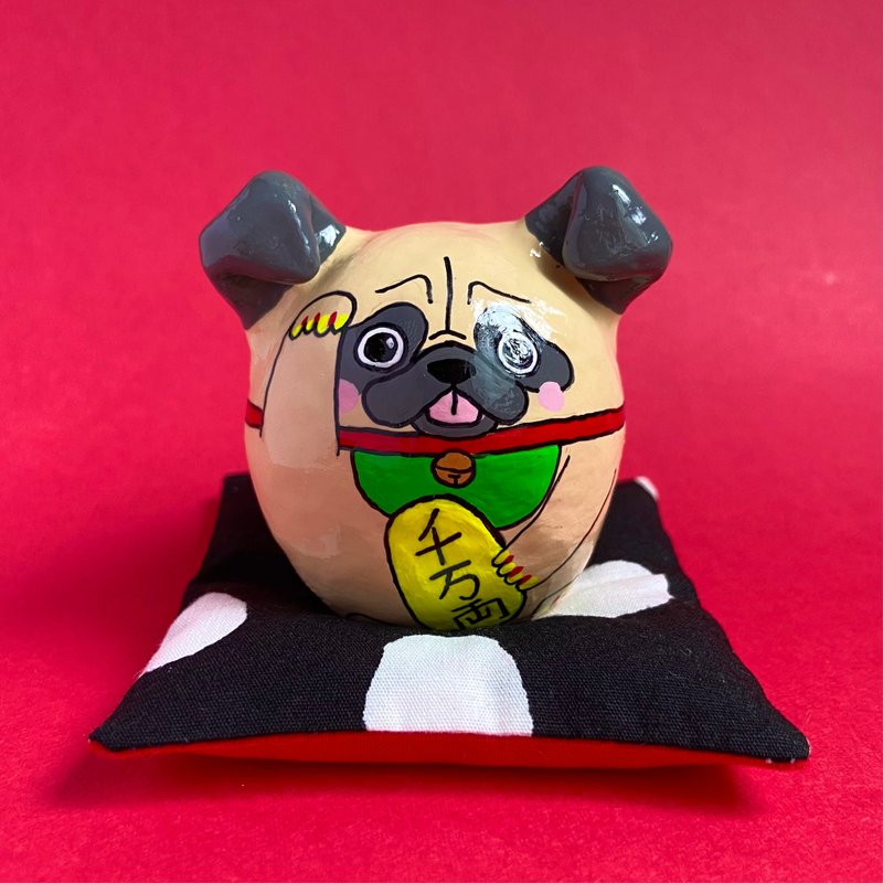 招財狗【大】哈巴狗 - 擺飾/家飾品 - 黏土 咖啡色