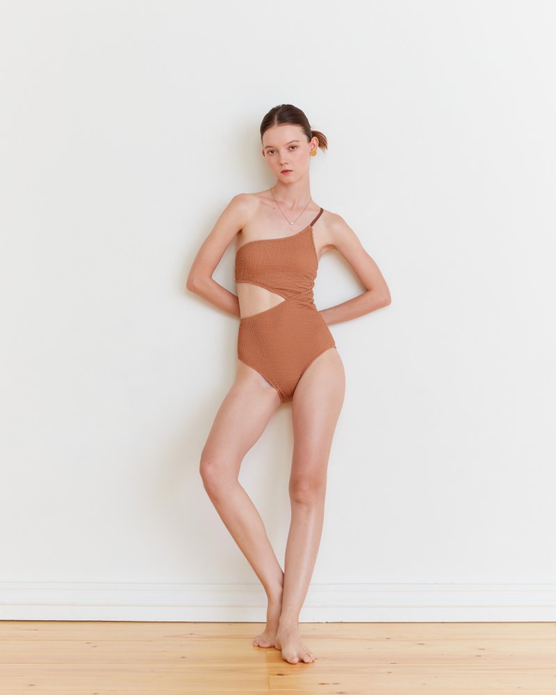 when.we.summer Swimwear / Ripple / Caramel - Women's Swimwear - Other Materials Brown