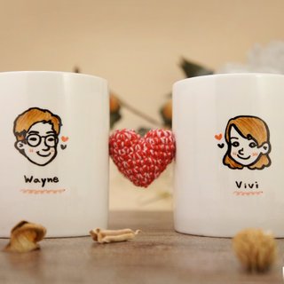 Lover&amp;#39;s Pair of Cups - Custom Portraits Like Yan Painted Q Version Portraits_Mugs (Set of 2)