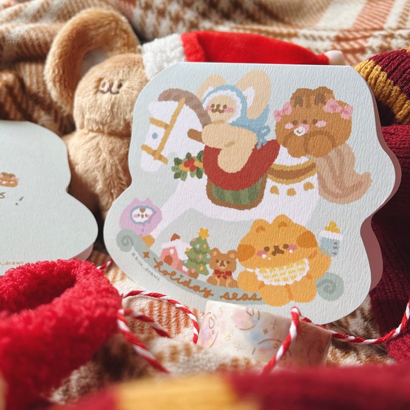 KILO聖誕卡 | 搖搖木馬 - 卡片/明信片 - 紙 藍色