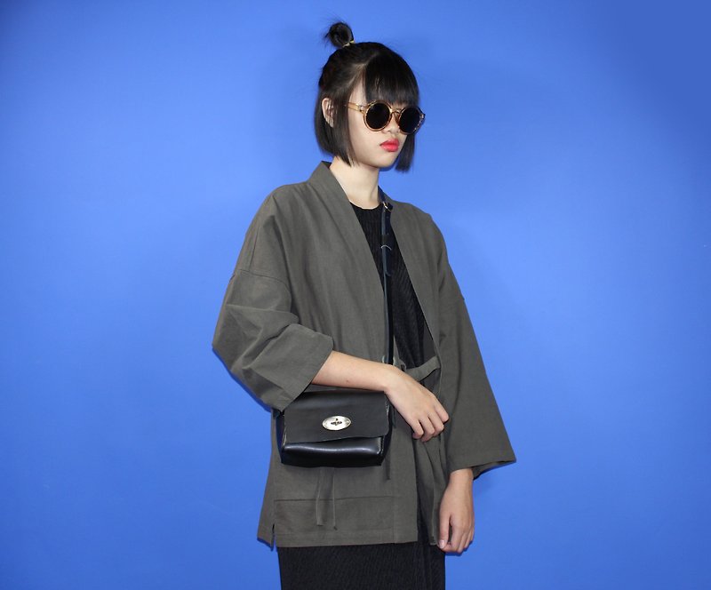 Zemoneni unisex leather shoulder bag with turn lock - Backpacks - Genuine Leather Black