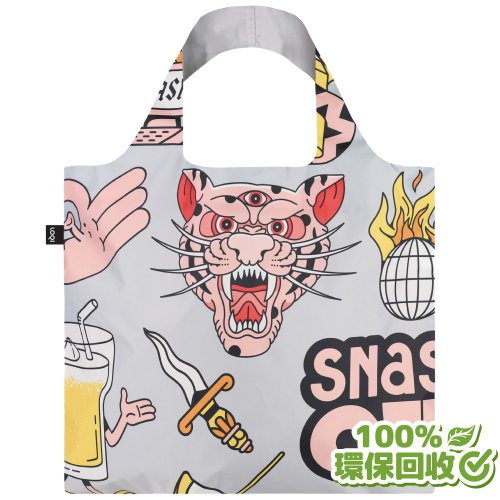 LOQI LOQI 環保材質購物袋-SNASK灰(無扣帶、無暗袋)