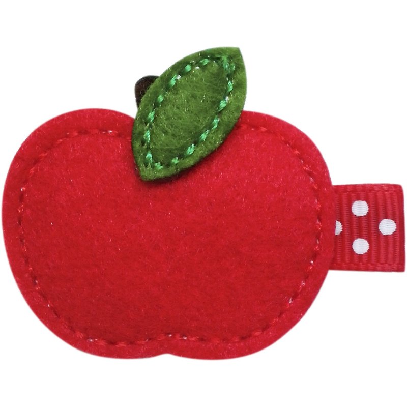 Cutie Bella red apple hairpin all-inclusive cloth handmade hair accessories Red Apple - เครื่องประดับผม - เส้นใยสังเคราะห์ สีแดง