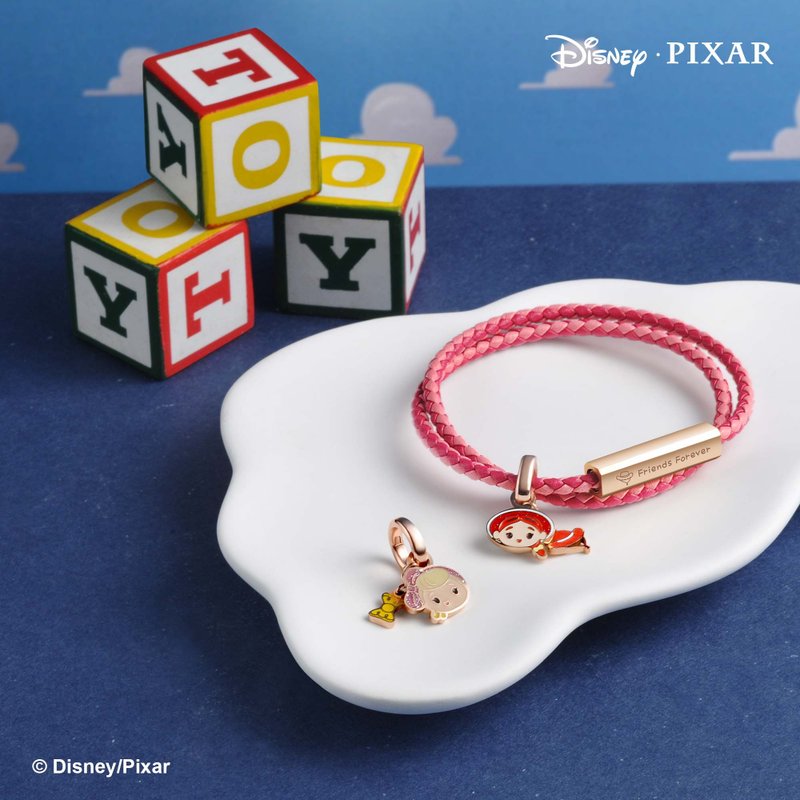 Pixar Toy Story Customized Italian Leather Wrap Bracelet (3 Colours) - สร้อยข้อมือ - หนังแท้ สึชมพู