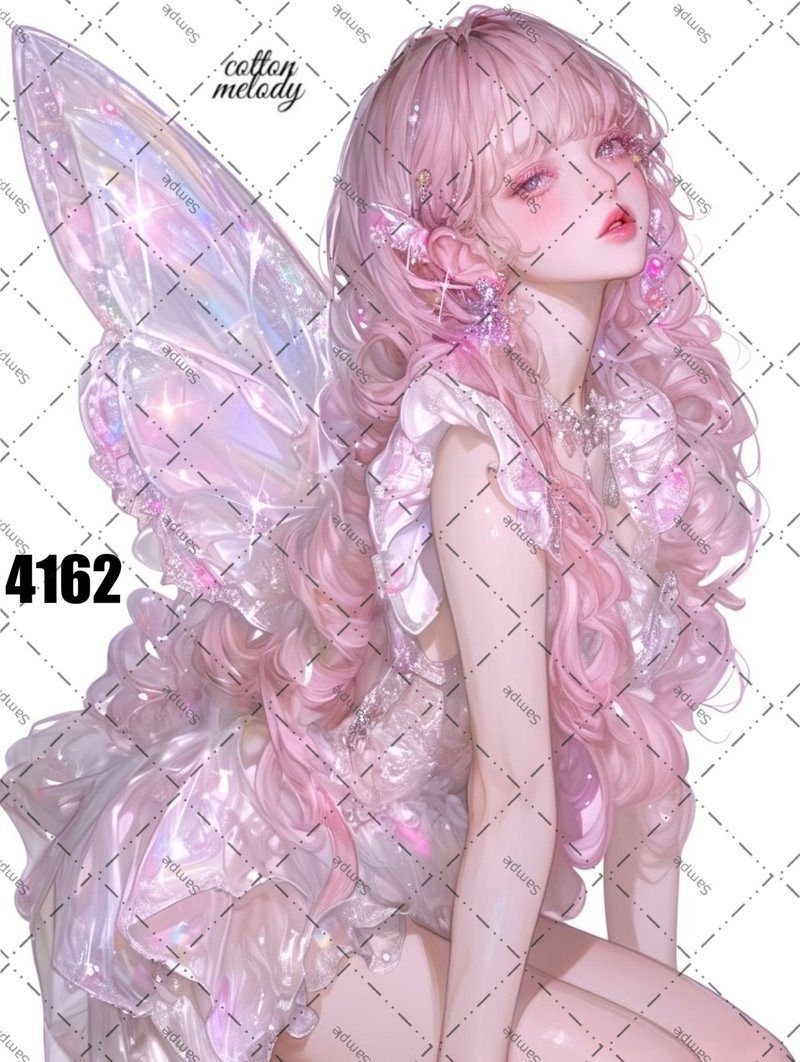 original sticker no.4162 人物ステッカー オリジナルステッカー オリジナル人物ステッカー 装飾ステッカー cotton melody - 貼紙 - 紙 