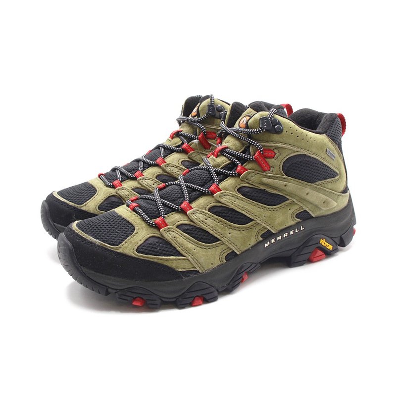 MERRELL(男)MOAB 3 MID GORE-TEX防水登山中筒鞋 男鞋-綠紅(另有) - 男運動鞋/球鞋 - 防水材質 