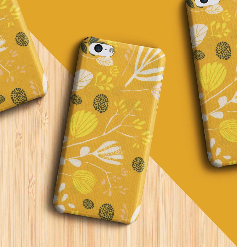 Yellow Forrest -Fabric phone case - เคส/ซองมือถือ - ผ้าฝ้าย/ผ้าลินิน สีเหลือง