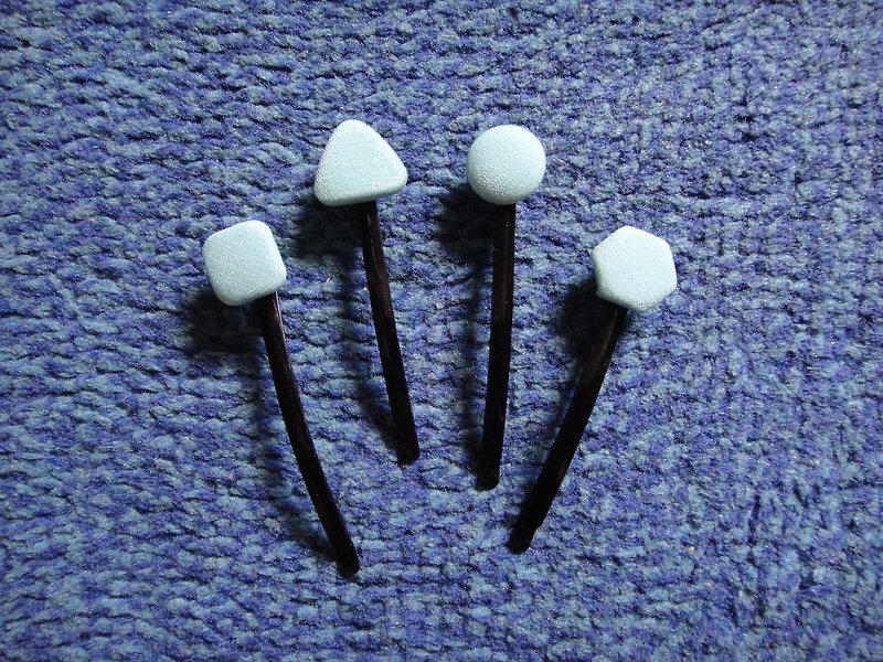 (C) ice cream soda _ cloth button long clip STCHAJBY56 - Hair Accessories - Cotton & Hemp 