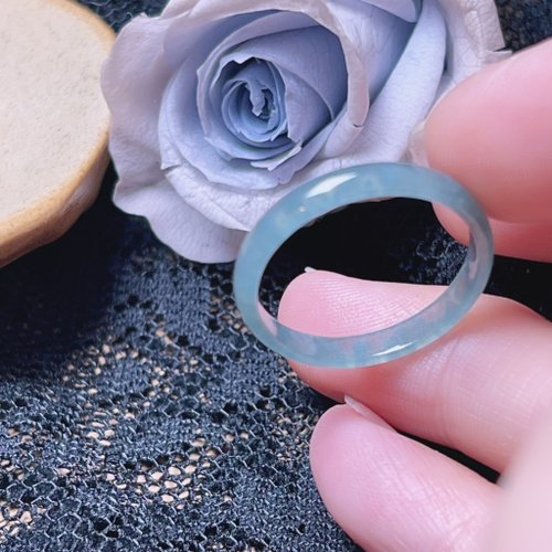 瓔珞珠寶盒 E.L.Jewelry Box 【求‧緣】冰藍水翡翠戒指戒圈 | 國際18圍 | 天然A貨翡翠 | 送禮