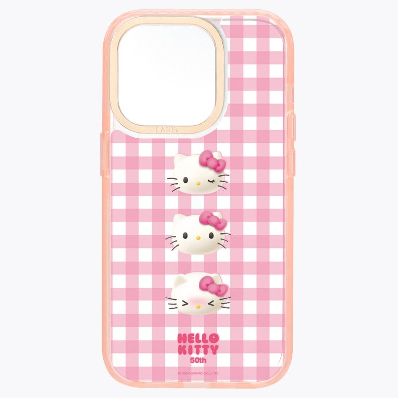 HelloKitty 50週年－野餐趣(粉) 透粉框 iPhone 14 13 - 手機殼/手機套 - 環保材質 粉紅色