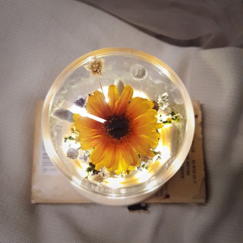 微微享花 向日葵玻璃罩 夜燈款 永生花 畢業禮物 小太陽 快速出貨
