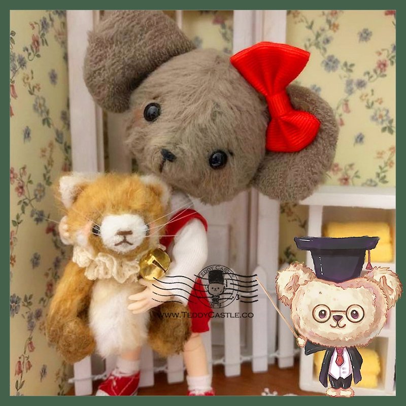 Gourmet Series-OB11 Mouse Handmade Artist Teddy Bear Mao Hai Teddy Bear - Stuffed Dolls & Figurines - Other Materials 
