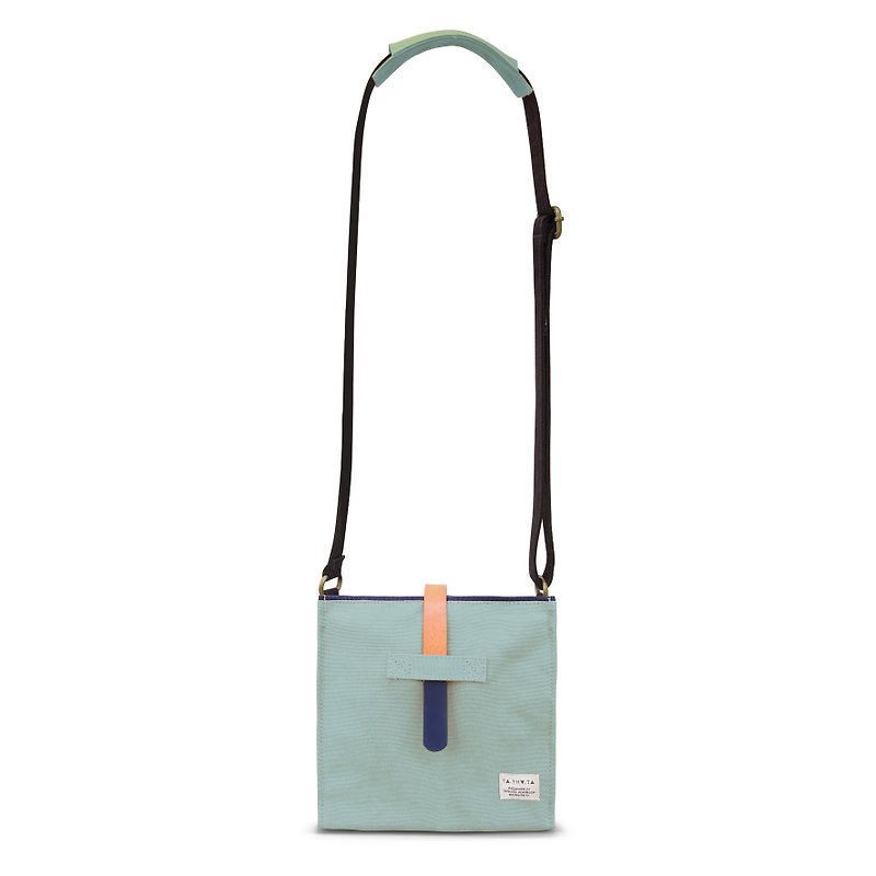 Jam bag mint sling bag - กระเป๋าแมสเซนเจอร์ - ผ้าฝ้าย/ผ้าลินิน สีน้ำเงิน