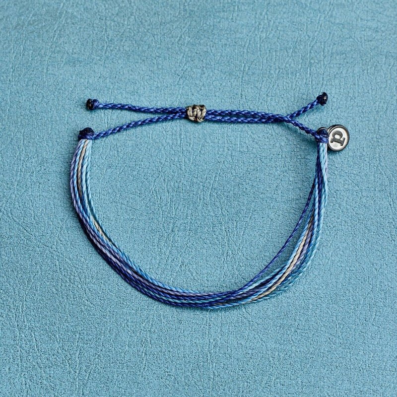 Pura Vida American handmade MEN'S MIDNIGHT men's midnight waterproof Wax line surf bracelet - Bracelets - Other Materials Blue