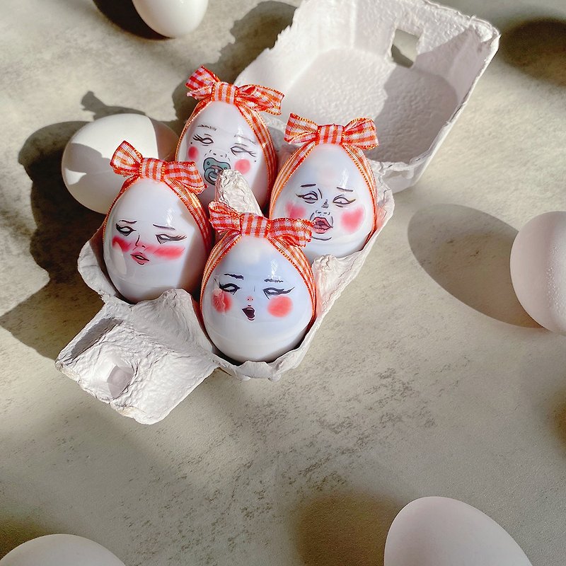 蛋定小農 小束口袋組4入 - 化妝包/收納袋 - 聚酯纖維 白色
