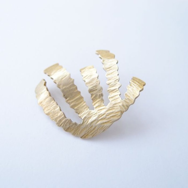 Fern 1 brass brooch - Brooches - Other Metals 