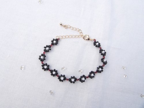 黒と紫のビーズブレスレット vdb-9000_01.jpg