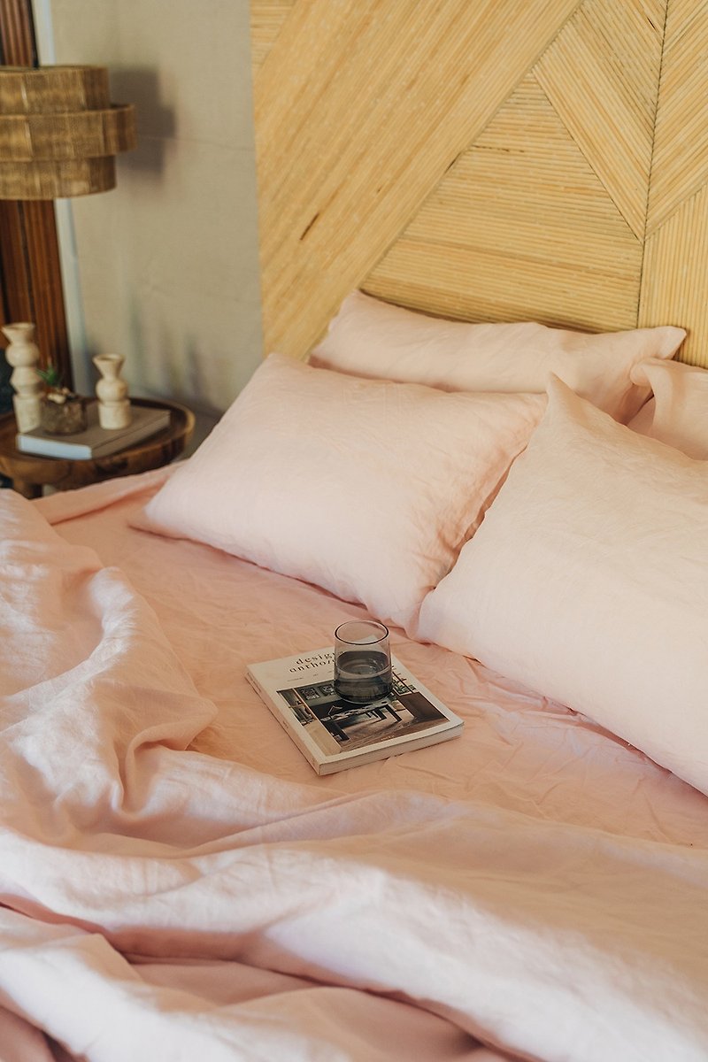 Blush pink linen duvet cover / Softened linen / Comforter cover / Quilt cover