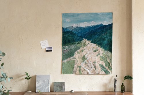 木直牛勿 臺灣山掛布 - 蘭陽溪 70 x 83 cm