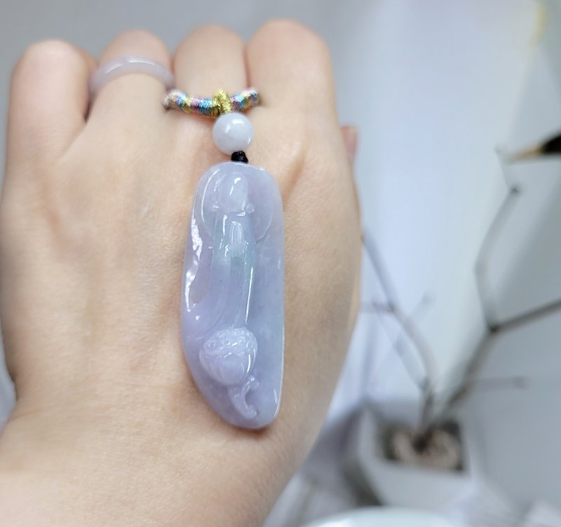 【Pure Cui】Natural jadeite flower blooms to see the Buddha, the Buddha has no form, the formless Buddha is born from the heart, the Buddha taro ice purple green