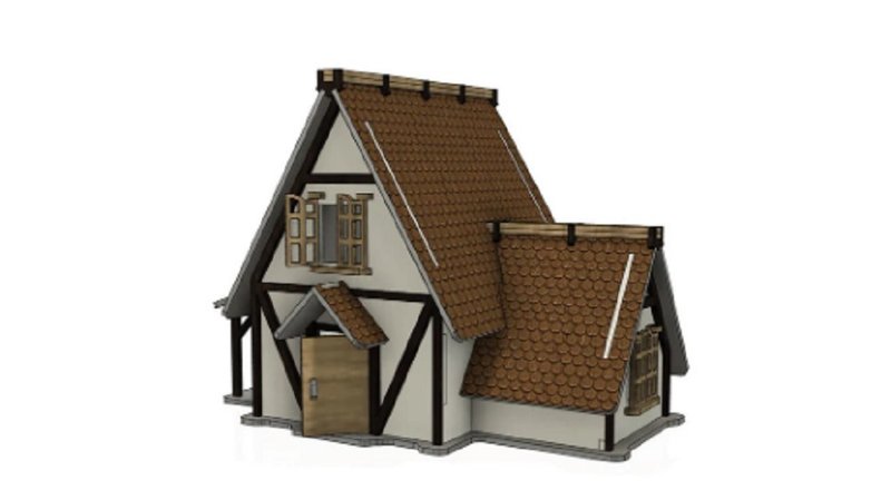 Fachwerk Farmers Medieval dollhouse | Wooden dollhouse | DIY Dollhouse kit - ของเล่นเด็ก - ไม้ 