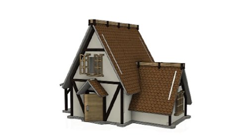 PlayWoodStories Fachwerk Farmers Medieval dollhouse | Wooden dollhouse | DIY Dollhouse kit