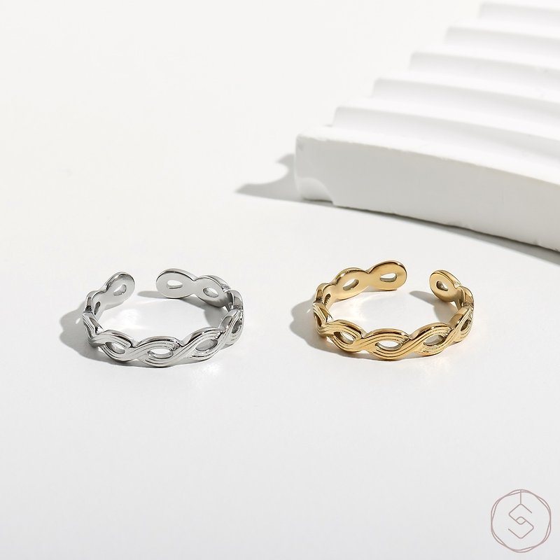 Braids | Open rings/medical steel rings - แหวนทั่วไป - โลหะ สีทอง