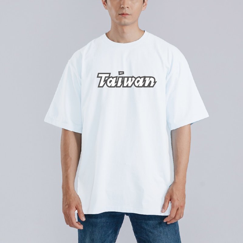 TAIWAN 台灣 棒球 文字 衣服 寬版 T恤 吸濕排汗 涼感衣 白T - 男 T 恤 - 棉．麻 多色