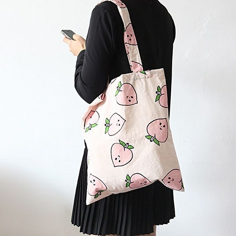 Seasonal Sale-Forest Cotton Shoulder Tote Bag-Miss Peach, LWK36739 - Handbags & Totes - Cotton & Hemp Pink