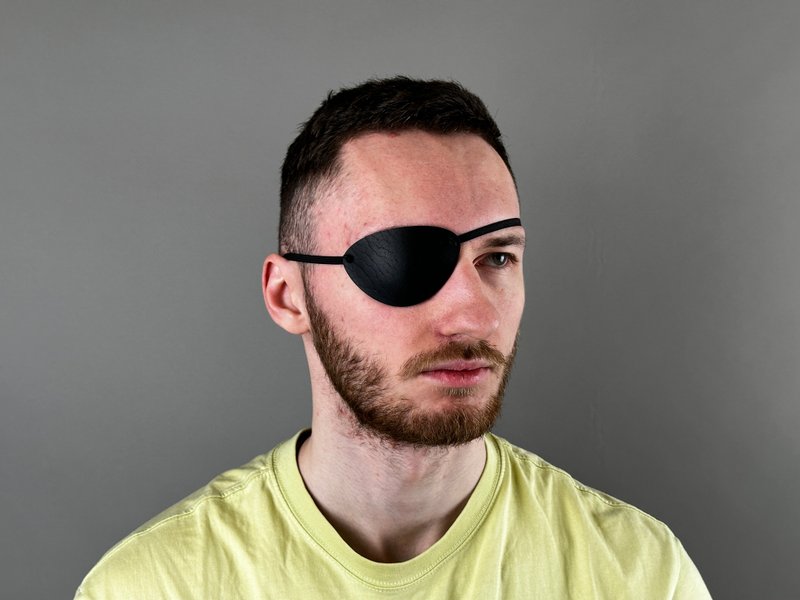 Leather Eye Patch, Eye Patch, Man Eye Patch, Woman Eye Patch, Brown Eye Patch, S - 眼罩 - 真皮 透明