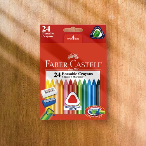 文聚 Faber-Castell 三角擦擦蠟筆-24色(原廠正貨)