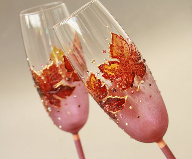 Set of 2 Glitter wine glasses