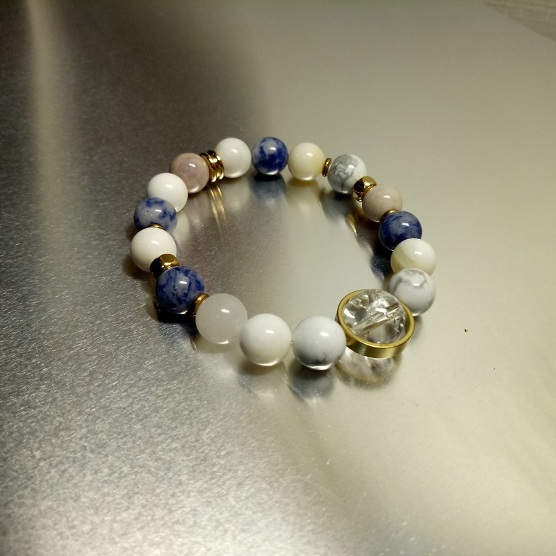  青花 / 手工原石手鍊 Natural stone bracelet - 金工/飾品 - 其他材質 