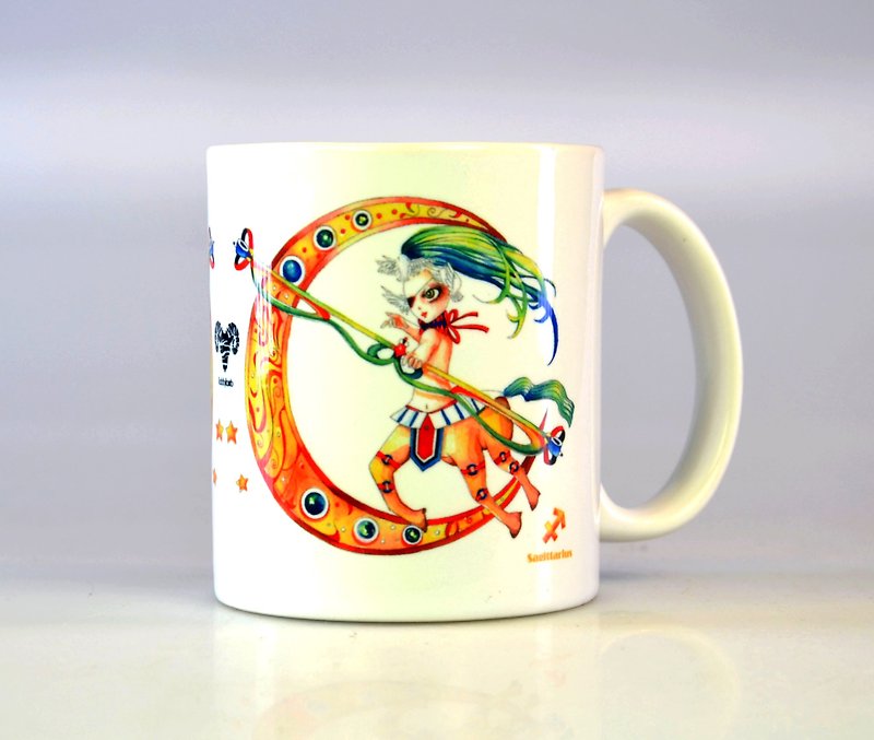 Tiger Sheep - Sagittarius / 12 constellation illustrations mug - Mugs - Porcelain White