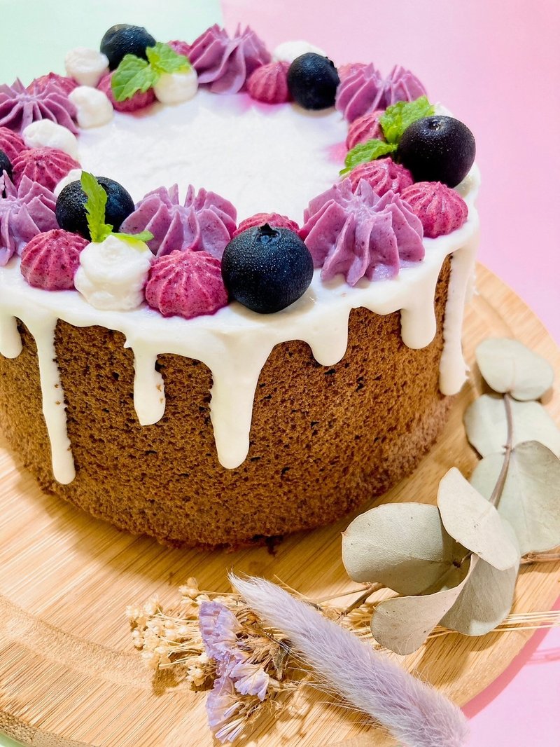 Blueberry chiffon cake・Creative baking crafts・Tablet teaching・One person class - Cuisine - Fresh Ingredients 