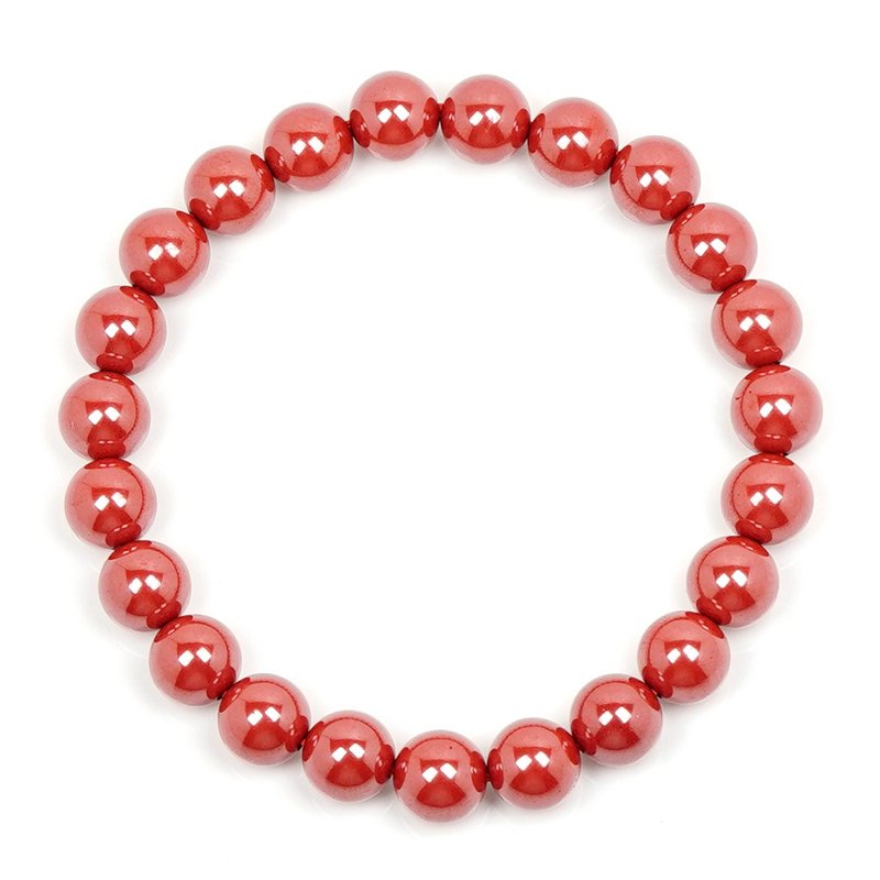 Cinnabar 8mm Cinnabar Bracelet - สร้อยข้อมือ - เครื่องประดับพลอย หลากหลายสี