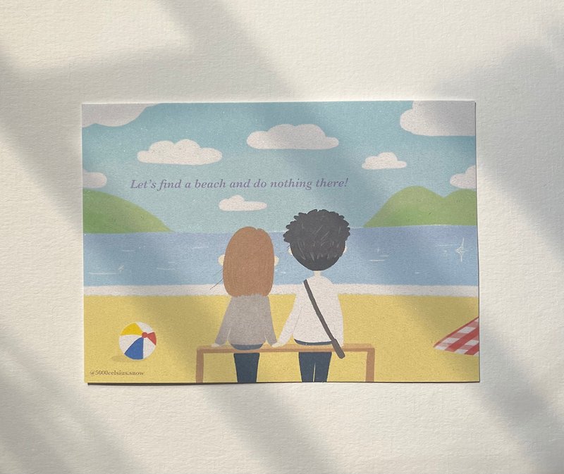 【the silent mode series】Seaside Postcard - การ์ด/โปสการ์ด - กระดาษ สีน้ำเงิน