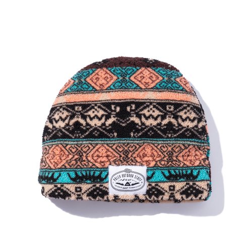 POLER 臺灣總代理 日本限定 POLER BOA FLEECE BEANIE 拚色絨毛帽 / 藍