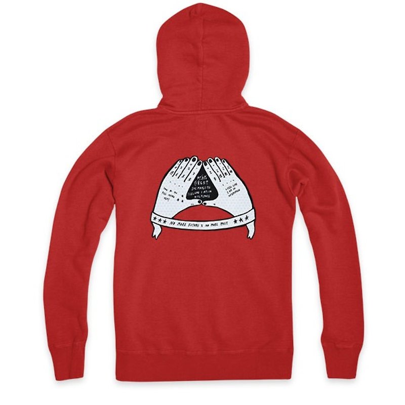 She makes me feel in space-red-hooded zipper jacket - Unisex Hoodies & T-Shirts - Cotton & Hemp Red