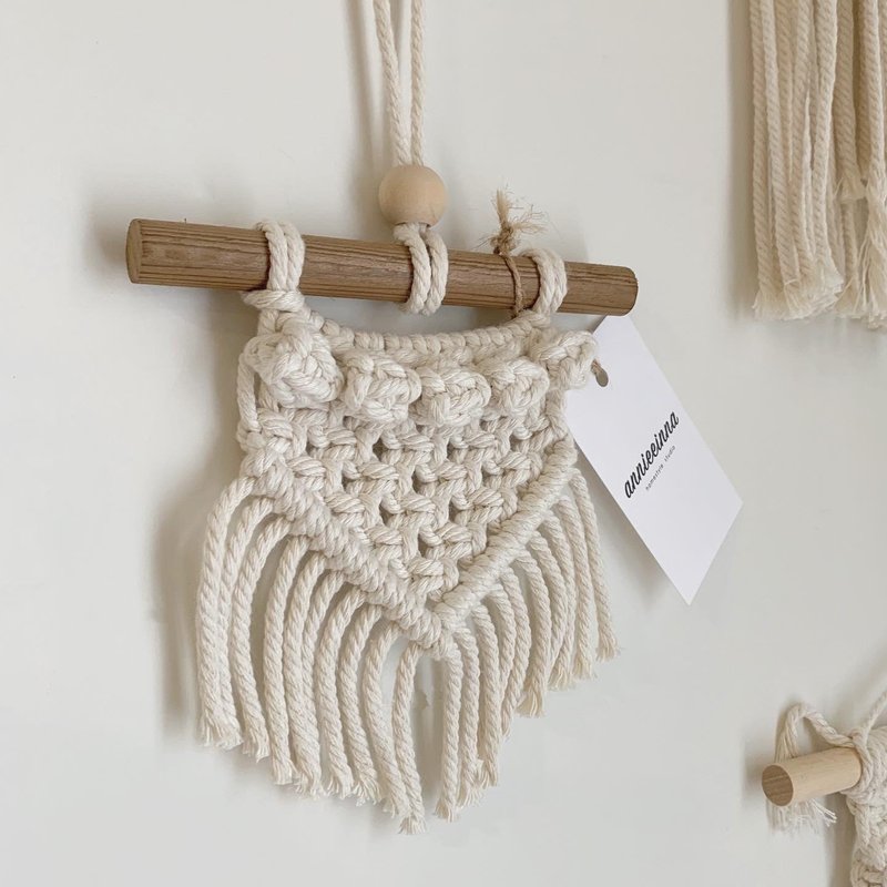 Macrame 編織 花苞 珠珠 小型 吊飾 掛飾 - 擺飾/家飾品 - 棉．麻 白色