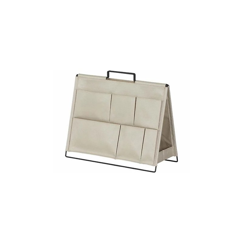 【KING JIM】SPOT TOOL STAND Desktop Foldable Double Sided Storage Rack Milk Brown - Storage - Polyester Khaki