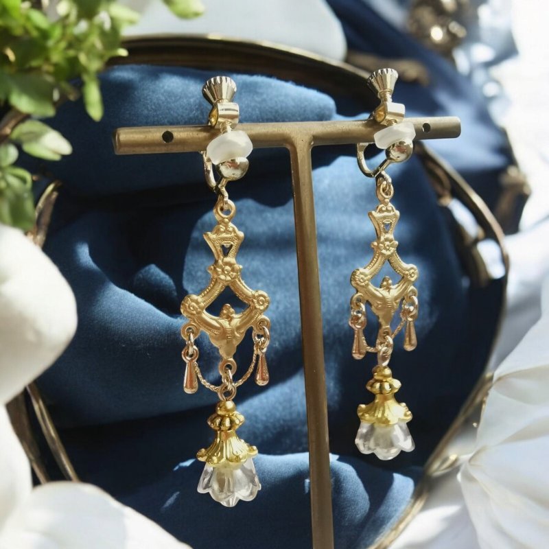 Victorian Chandelier - Earrings & Clip-ons - Glass Transparent