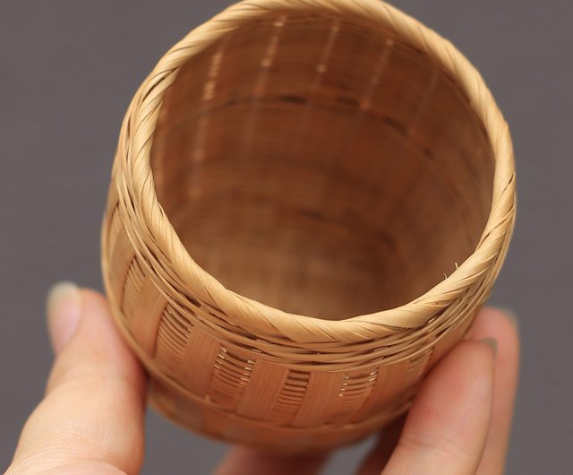 古い茶籠、竹製 古い竹編の籠 四角い茶籠 幅約29cm 2ハンドルヴィンテージ
