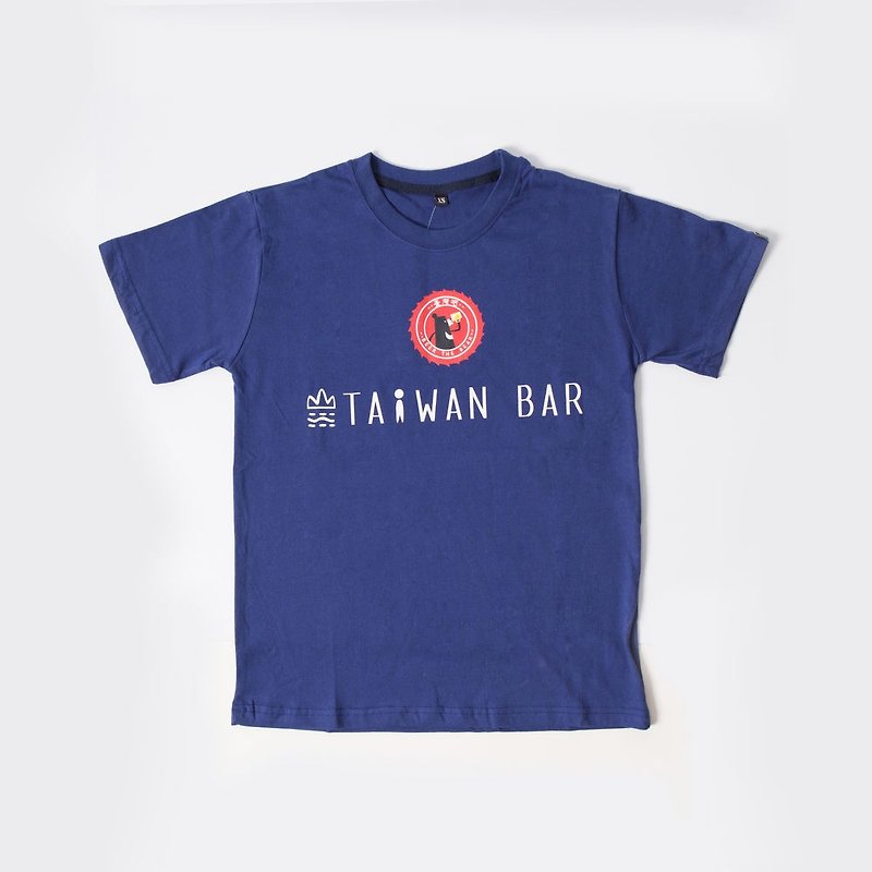 臺灣吧｜經典Logo T桖｜黑啤cheers 藍 - 中性衛衣/T 恤 - 棉．麻 藍色