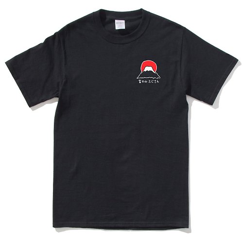 hipster 左胸 富士山 短袖T恤 黑色 Mt Fuji 3776日本 雪 禮物 東京