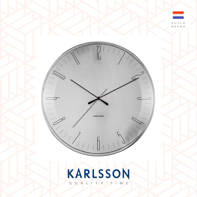 荷蘭Karlsson, Wall clock Dragonfly aluminum, Dome glass - 時鐘/鬧鐘 - 玻璃 銀色