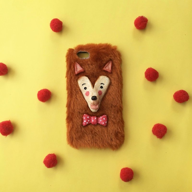 Fox phone case - Tablet & Laptop Cases - Other Materials Brown