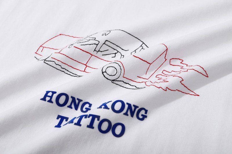 Incense Harbour Hong Kong Tatto 刺繡棉質 T-shirt  - 的士賽車 - 帽T/大學T - 棉．麻 白色